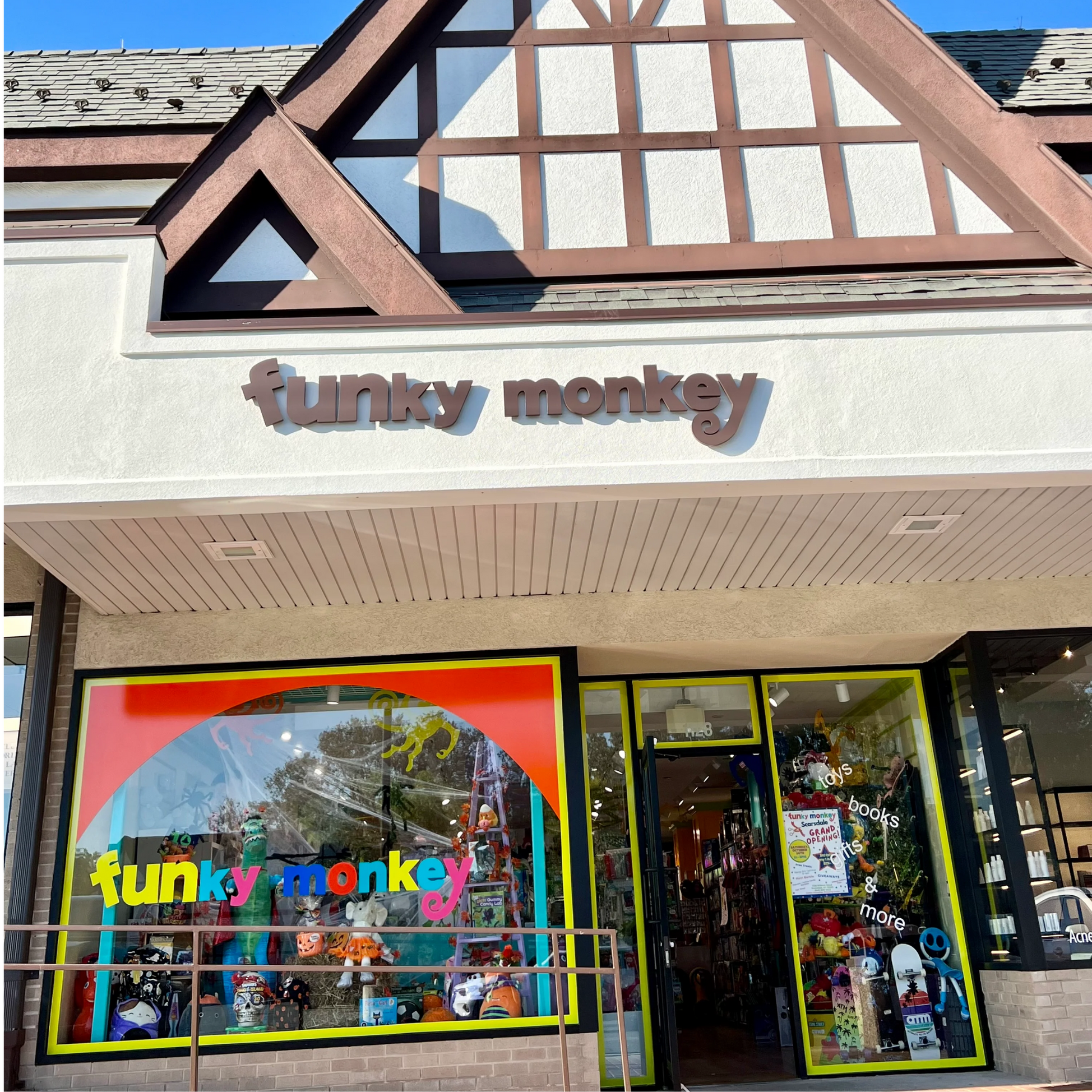 Funky Monkey Golden Horseshoe shopping center toys and book store